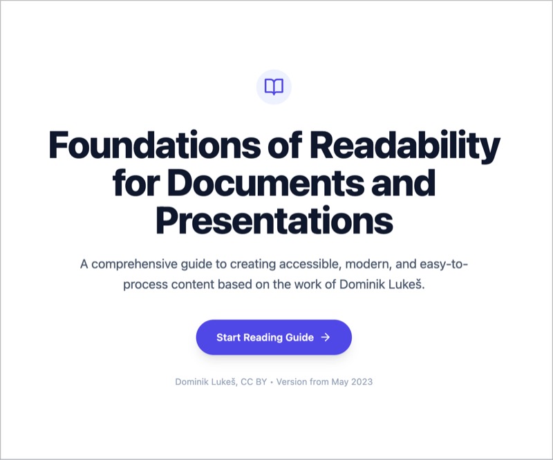 Screenshot of the guide Foundations of Readability